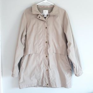 Nordstrom Trench Coat Light Beige Full Zip Sz S